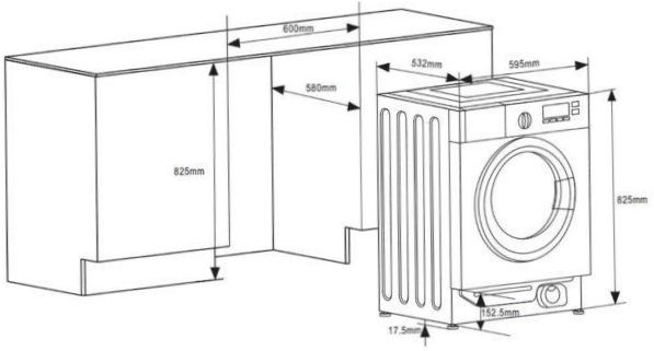 Lavatrice Weissgauff WMI 6128 D - xxL: 48x48x53cm