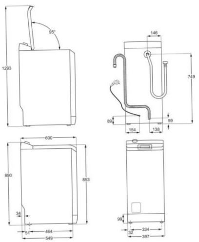 Lavatrice Electrolux PerfectCare 600 EW6T5R061 - LxA: 59,60x32,80x84,60 cm